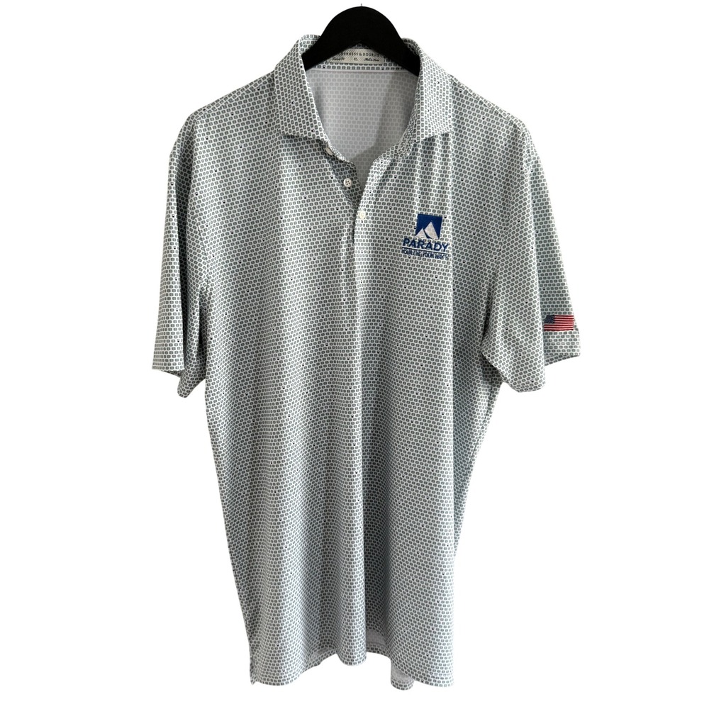 Holderness & Bourne Tailored Fit Polo Shirt Size XL Green Barrel Print